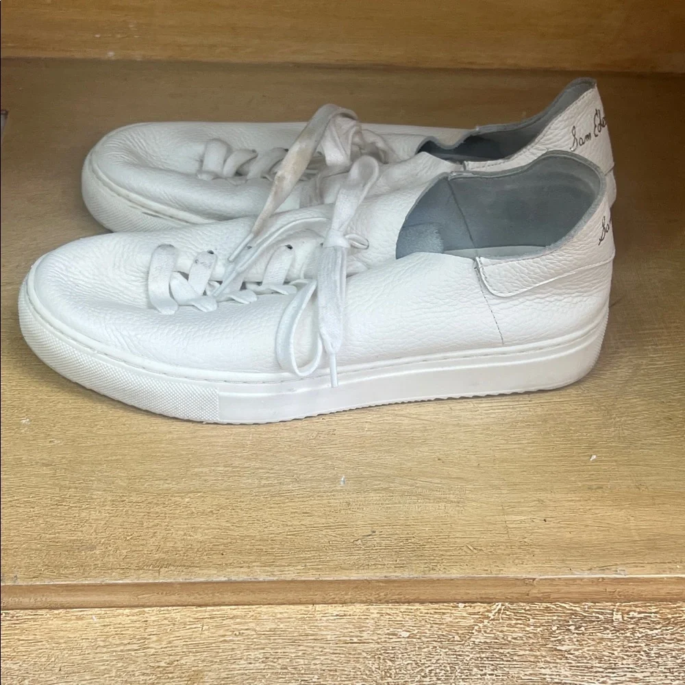 Sam‎ Edelman White Textured Sneakers